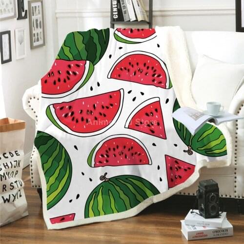 Paint Watermelon Throw Blanket 3D Print Aesthetic Fleece Blankets For Beds Home Textiles Luxury Adult Gift Warm Kids Cartoon