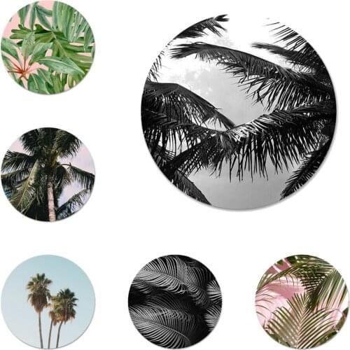 Palm tree leaf mountain white smoke Icons Pins Badge Decoration Brooches Metal Badges For Clothes Backpack Decoration