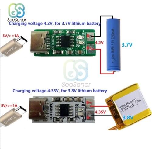 Type-C To 4.2V 4.35V Step-down Buck LiPo Polymer Li-Ion Battery Charger Board for 3.7V 3.8V 18650 Lithium Battery