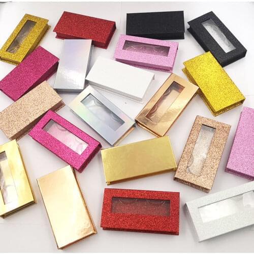 10/pack wholesale false eyelash packaging box lash boxes packaging custom logo faux mink lash strip empty rectangle case vendors