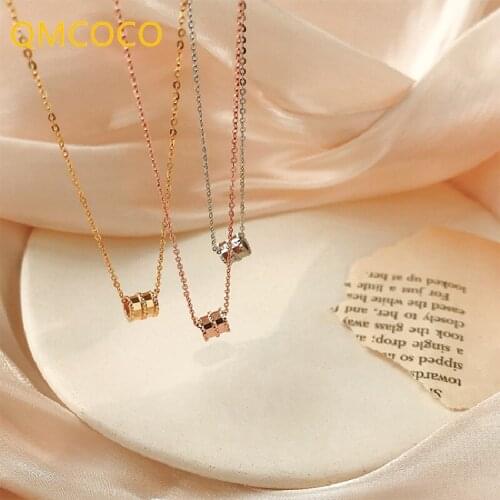 925 Silver New Style Tricolor Cylindrical Shape Pendant Necklace For Women Clavicle Chain Trendy Grace Woman Party Jewelry Gift