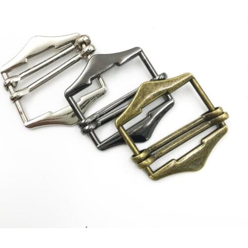 Metal Alloy Slider Adjuster Buckle Double Bar Roller Pin Buckle for Trousers Webbing Strap Bag LeatherCraft 20MM 25MM 30MM