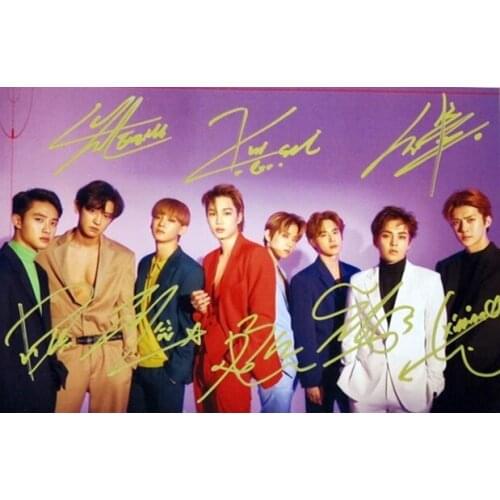 Hand signed EXO autographed group photo LOVE SHOT 5*7 122018C