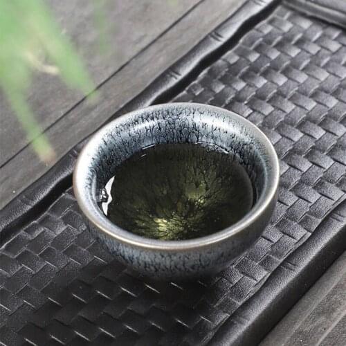 Handmade Jianzhan Oil Drop Tea Cup Set Colorful Kung Fu Teacups Ceramic Tea Bowl Drinkware Chinese Traditional Large Cup Crafts