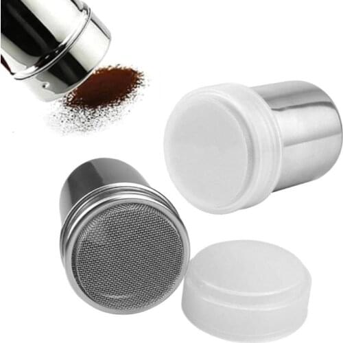 Powder Suger Shakers Stainless Steel Powder Shaker Mesh Shaker Seasoning Cans Powder Cans for Salt Coffee Cocoa Cinnamon Powder