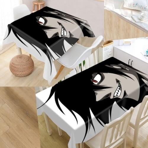 Custom HELLSING Anime Tablecloth Kitchen Dining Table Merry Christmas Rectangular Party Table Covers Home Office Gift