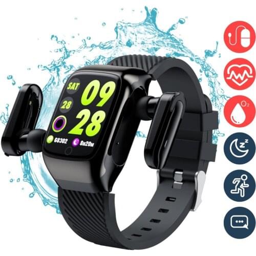 Bluelans S300 2 in 1 Smartwatch With TWS Bluetooth 5.0 Earphones Smart Watch Heart Rate Monitor Sport Bracelet for Exercise Run