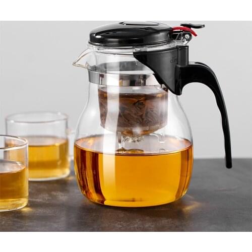 Glass Teapot High quality Heat Resistant Glass Chinese kung fu Tea Set Kettle Coffee Jug Glass Maker Convenient For Office Home