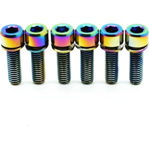 Titanium bolts M6 20mm 30mm w/ Captive Washer XT/XTR Brake Gold Multiple Hexagon Socket Ti screws Crank Lock Screw Pack of 6