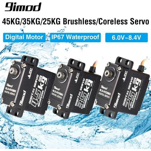 9imod Waterproof Brushless Servo 45KG 35KG 25KG Aluminum Case Digital Metal Gear HV Servo for RC Car Crawler Boat DIY Model Toy