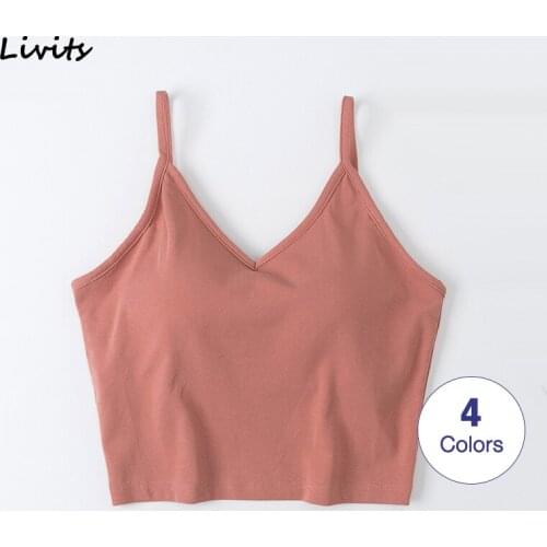 Women Tank-Top Built-in Bra Padded Stretchable Push-Up Wire-Free Tops Crop-Top Camisoles Tube Vest Sexy Casual Korean SA0897