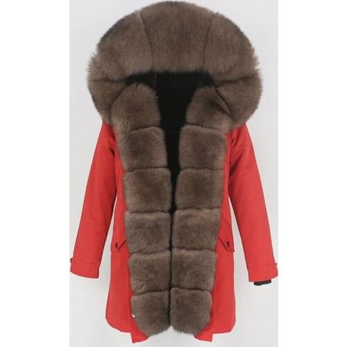 OFTBUY Long Waterproof Parka Real Fur Coat Winter Jacket Women Natural Big Fox Fur Collar Hood Thick Warm Outerwear Detachable