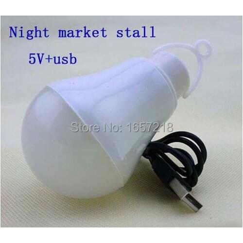 1PCS led camping lamp DC 5V led bulb 5W 5630SMD night fishing light USB Power ,Battery lamp, white/warm white led hanging light