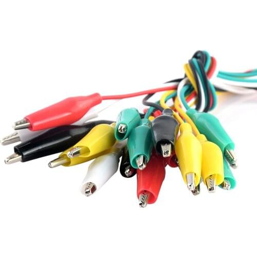 10pcs Double-ended Jumper Alligator Clips Electrical Crocodile Roach Alligator Clips DIY Jumper Wire Test Leads Crocodile Cable