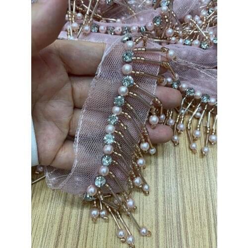 11yards /bag 5 cm grid pattern pendant ribbon fashion tassels for wedding dress decoration YM84