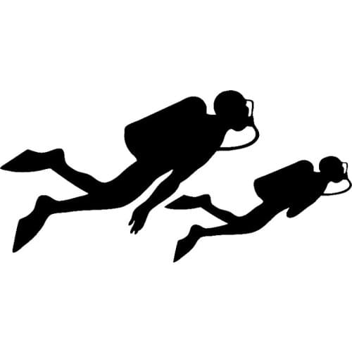 15cm*7.4cm Dive Diving Fashion Car Sticker Car Accessories Vinyl Black/Silver S3-5533