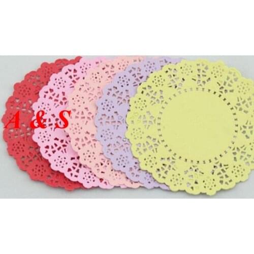 4.5" Mixed Colors Lace Paper Doilies/Placemats for Wedding Party Decoration Supplies Scrapbooking Stamp Paper Crafts