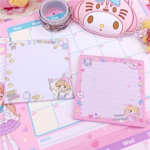 50 Sheets Japan Paper Joy Bear Planner Sticky Notes Kawaii Stationery Cute Memo Pad Notepad Office Leave Message Office Supplies