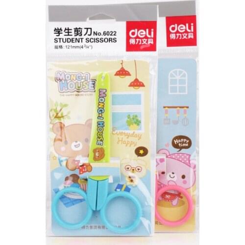 6022 scissors cute cartoon children art scissors student hand scissors with protective cover