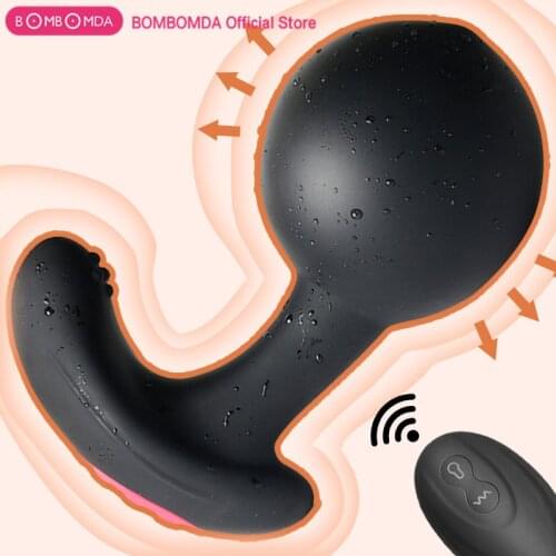 Huge Dildo Butt Plug Vibrator Remote Control Male Prostate Massager Inflatable Anal Plug Vibrator Sex Toys For Men Penis Plug