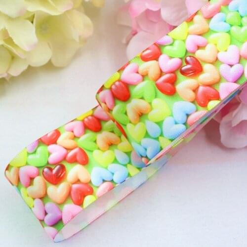 1-1/2'' 38MM Candy Love Printed Satin Ribbon , DIY Handmade Hair Accessories Material Wedding Gift Wrap 1632322