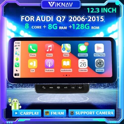 12.3 inch Android car radio HD GPS navigation multimedia DVD player For Audi Q7 2006-2015 auto audio stereo receiver 2din