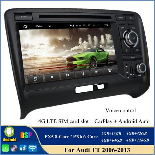 DSP PX6 2 din 7" Android 10.0 Car Audio DVD Radio GPS Head unit Bluetooth 5.0 WIFI Easy Connect for Audi TT 2006-2013