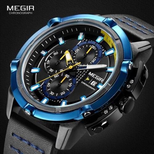 MEGIR Men Quartz Sport Watch Relogio Masculino Chronograph Military Army Watches Clock Men Top Brand Luxury Creative Watch Men