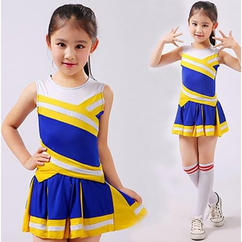 Children Cheerleading Performance Costumes Suit Jazz Street Dance Wear Clothes For Girl High Qualith Sport Gymnastics Skirt