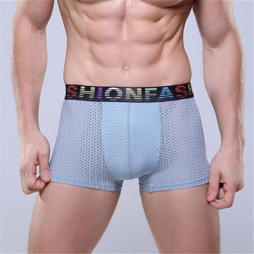 Hot mens bamboo fiber mesh breathable underwear fashion angle underwear 3pcs/lot