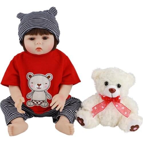 Hoomai Baby 18 '' Silicone Doll cloth Body Lifelike Bebe Reborn Dolls For Children Birthday Gift Shower Toy baby alive