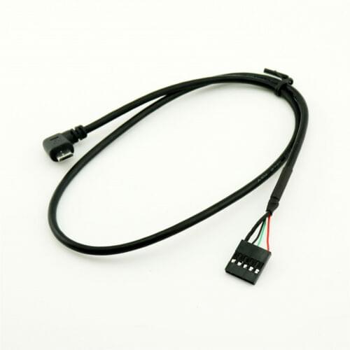 1pcs Micro USB Male Right/Left Angle to Dupont 5 Pin Female Header Motherboard Cable 50cm