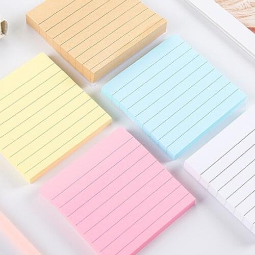 Candy Color Kraft Paper Line Memo Pad Sticky Notes Memo Sheets Stickers Cute School Stationery Notepad Sticky Tabs