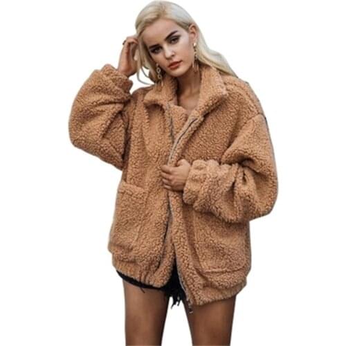 Women Jackets Winter New Casual jacket female European and American imitation fur plush women jacket Female Increase size 3XL