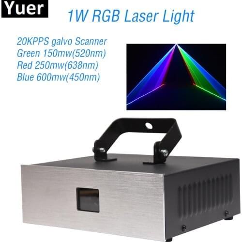 New 1W RGB Laser Light DMX 512 Sound Control DJ Equipments Disco Lights Party Club Bar Stage Effect Laser Projector Lights