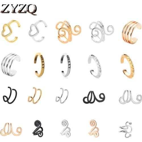 ZYZQ Trendy U Shaped Ear Clip Creative No-Piercing Geometric Spiral Design Earring Special Gift For Girlfriend Jewellery