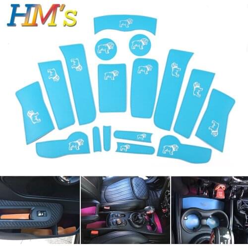 PU Leather Coaster Mats Sticker for Mini Countryman F60 Car Door Groove Mat Water Cup Holder Coasters Pad for Mini F60 Parts