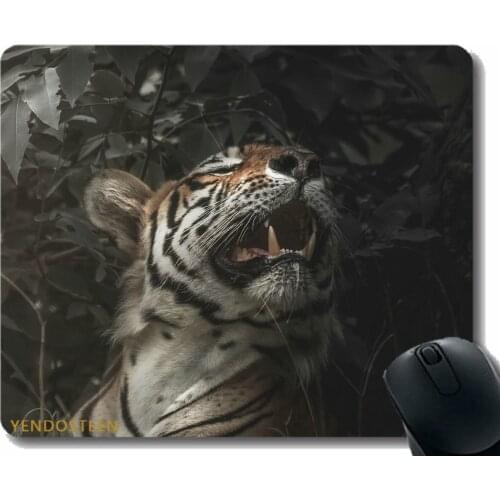 Non-Slip Rubber Gaming Mouse Pad,Tiger Predator Fangs 190357 Non-Slip Rubber Base Mousepad