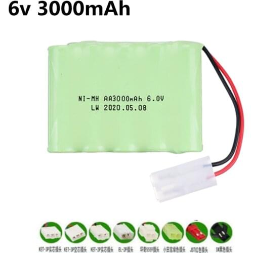 6V 3000mah AA NI-MH Battery for RC electric toys car trucks boats Racing-car batttery nimh 6 v 3000 mah SM/TAMIYA/JST/EL-2P plug