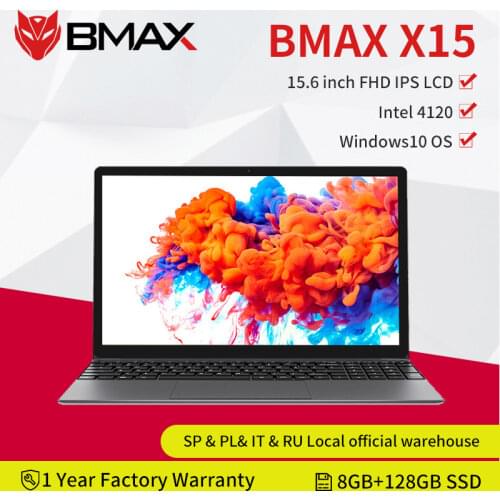 BMAX X15 15.6Inch laptop Intel 4120 CPU Quad Core windows10 Notebook 1920*1080 8GB RAM 128GB SSD Dual Wifi HDMI USB GameLaptops