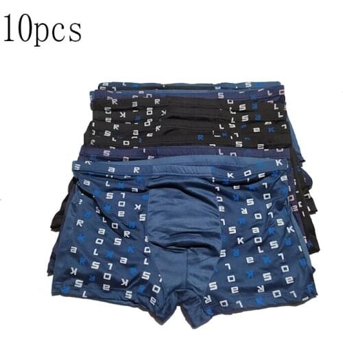 New 10Pcs/lot Mens Modal Underpantes Mens Underwears Large Size XL-7XL Printing Pattern Random Shorts Men Panties Underwear