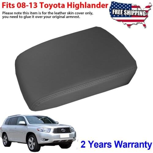 New Cover Car Center Armrest Cover Stitching PU Leather Surface Shell Trim Fit for 2008-2013 Toyota Highlander