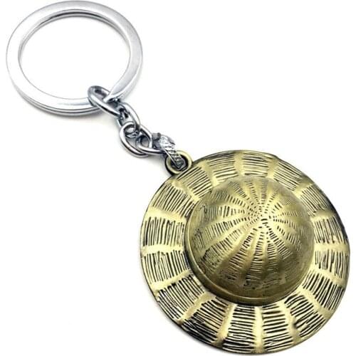 COSTAR Hot Anime Luffy straw hat Keychain Zinc alloy Bag Pendant