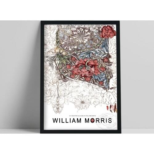 William Morris Retro Poster, Morris Victoria And Albert Museum Exhibition Art Prints, Plant Flower Wall Picture Home Decor Gift