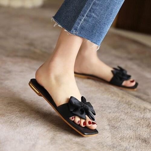 Fashion Bowknot New Arrival Women Flip Flops Women Summer Lovely Ladies Casual Slip on Fruit Jelly Beach Slides Shoes M-38