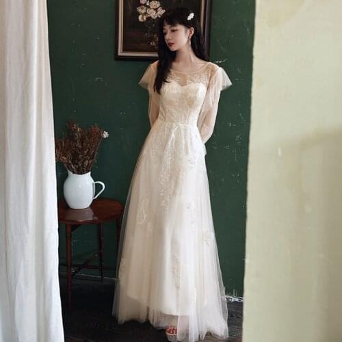 Sexy Embroidery Applique Lace Long Sleeve Chiffon Evening Dress Back Zipper Formal Gowns Robe De Soiree Cheongsam 3XL