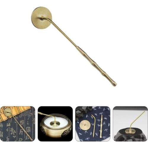 1Pc Brass Long Handle Incense Seal Tools Incense Supplies Ash Removable Press Incense Press Reading Office Tea House Home Decor