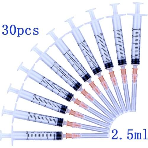 2ml Disposable Plastic Industry Syringe with Needles 2.5ml 3ml sterile Injector,30pcs