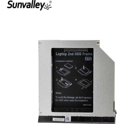 Sunvalley 2nd HDD Enclosure SSD HDD Case 9.5mm SATA to SATA For Dell E6420 E6320 E6520 E6430 E6430s E-series HDE6420-SS