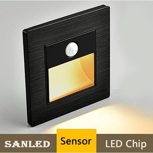 Smart LED Wall Light Embedded Stair Lamp 1.5W Indoor Decoration Steps Ladder Stairway Corridor Kitchen Aluminum